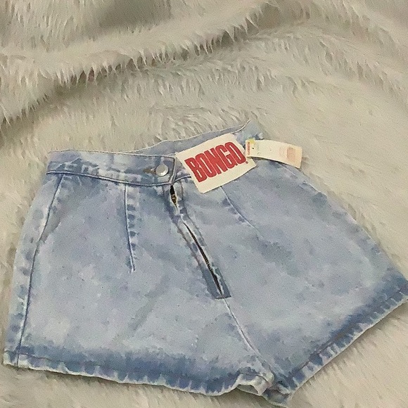 Vintage bongo women’s acid wash high waist denim shirt shorts size 5 juniors - Picture 2 of 4